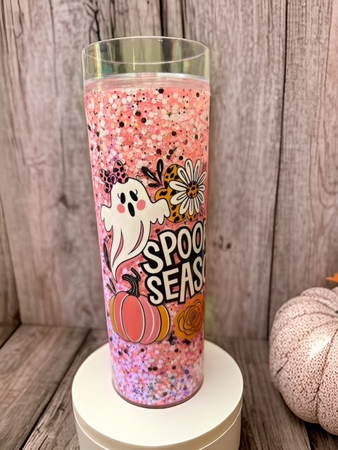 Ready to ship Halloween snow globe tumbler