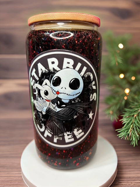 Ready to Ship Jask Snow globe tumbler with handle