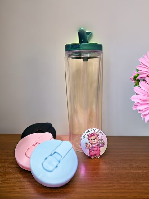 20oz Acrylic Snow Globe Tumbler with Flip up lid