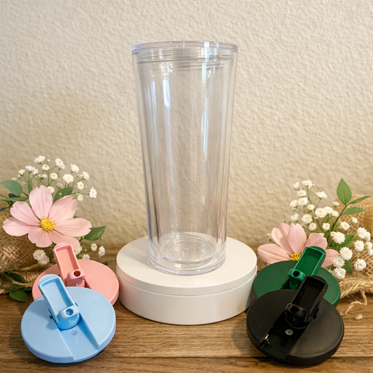 20oz Acrylic Snow Globe Tumbler with Flip up lid