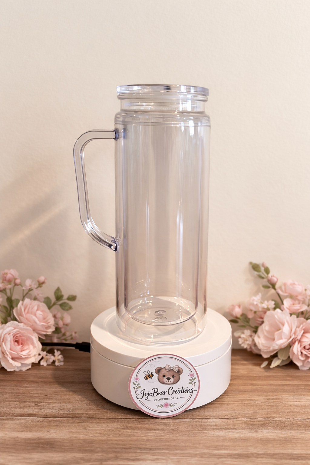 20oz Handle Snow Globe Tumbler