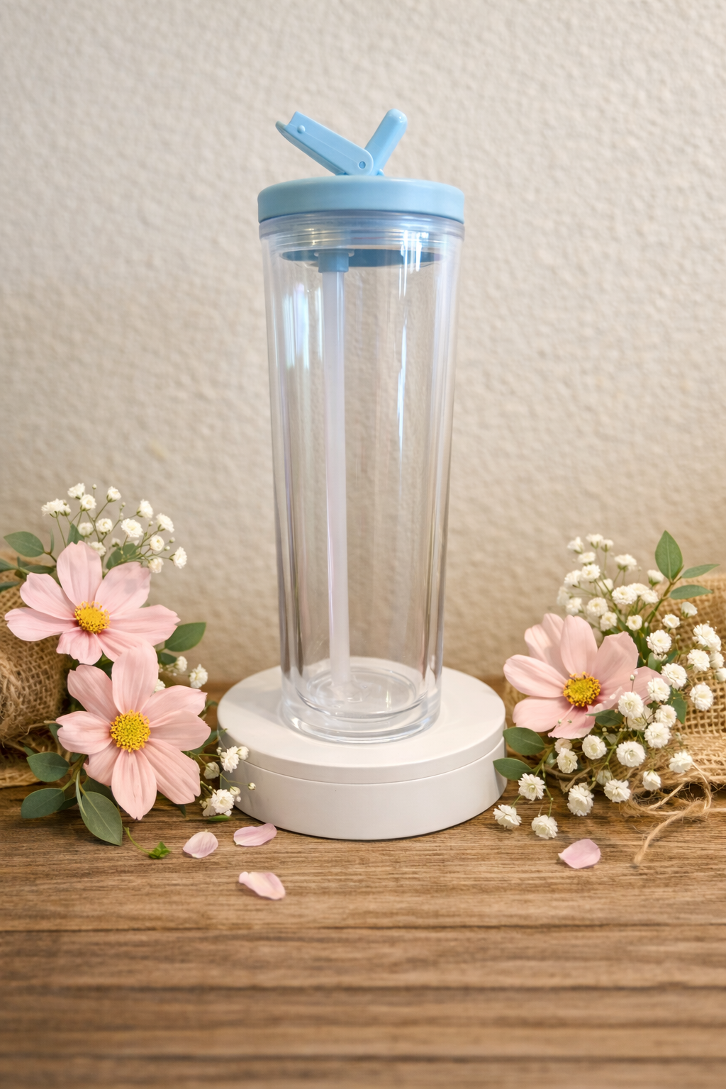 20oz Acrylic Snow Globe Tumbler with Flip up lid