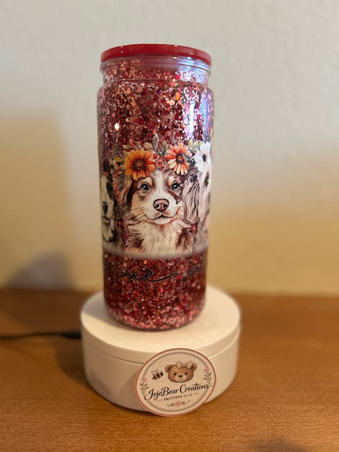 20oz Save all the dogs snow globe tumbler